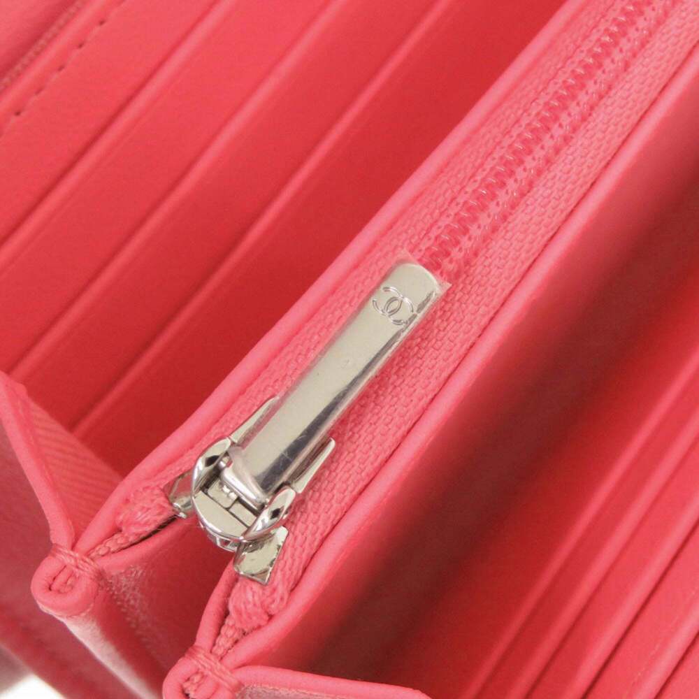 CHANEL Pink Lambskin Leather Logo Wallet - Picture 7 of 10